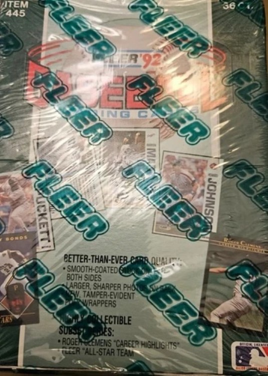 1992年 Fleer 野球トレーディングカード 工場封印ワックスボックス 36パック｜トレーディングカード　ラフテル