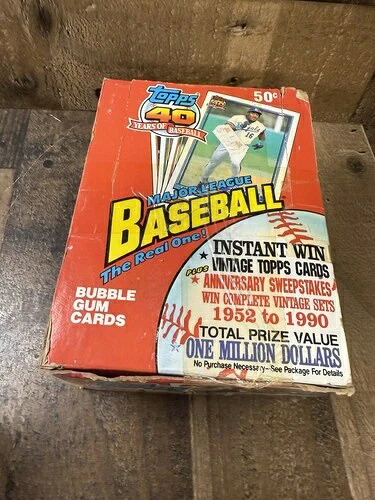 1991 Topps 40 Years of Baseball 工場未開封ボックス 36ワックスパック バブルガム｜トレーディングカード　ラフテル