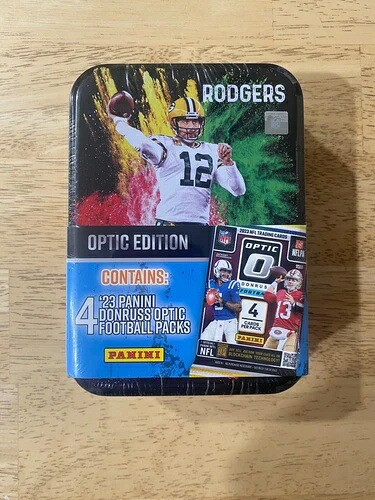 2023 Donruss OPTIC NFL フットボール アーロン・ロジャース コレクターズ缶 - 工場未開封|トレーディングカード ラフテル