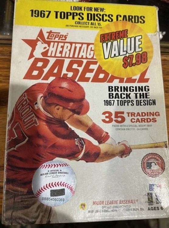 2016 Topps Heritage MLB 未開封ハンガーボックス 35枚入り。1967 Topps ディスク|トレーディングカード ラフテル