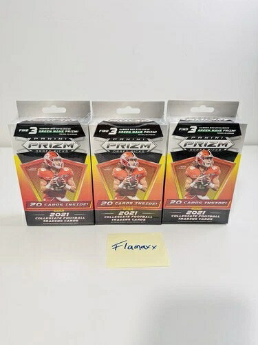 2021年 Panini Prizm ドラフトピック カレッジフットボール ハンガーボックス グリーンウェーブ Prizm 3 ロット|トレーディングカード ラフテル