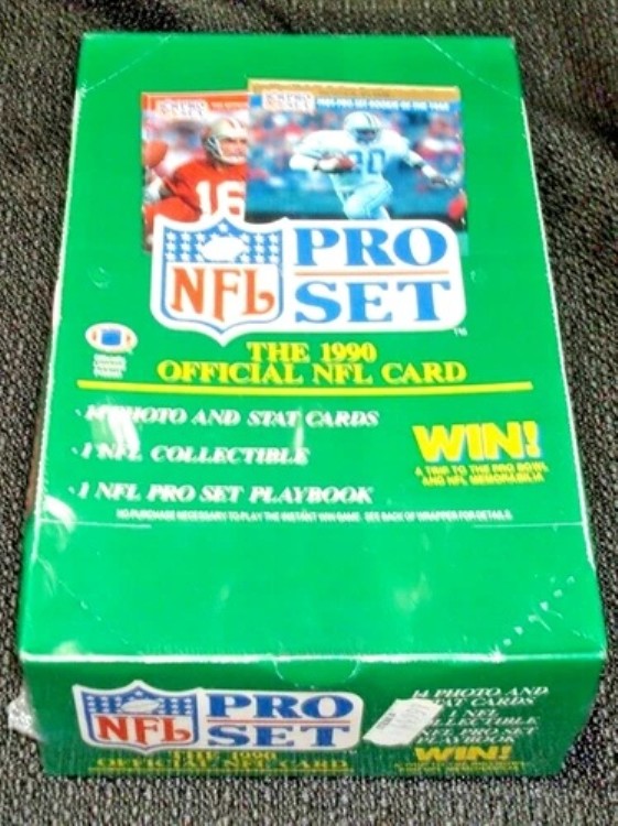 公式 NFL プロセット 1990 シリーズ 1 グリーンワックスボックス *未開封* *プロセットプレイブック*|トレーディングカード ラフテル