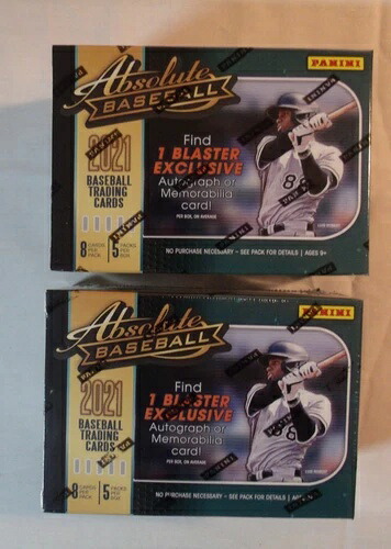 2021 Panini Absolute MLB ベースボールブラスターボックス 新品未開封 オートまたはメンバー2個セット｜トレーディングカード　ラフテル