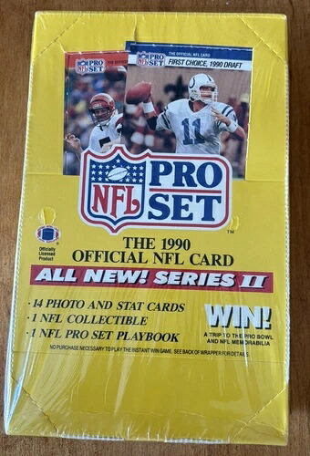 1990 NFL プロセット シリーズ 2 フットボール - 工場未開封ボックス 2 個 (36 パック)|トレーディングカード ラフテル