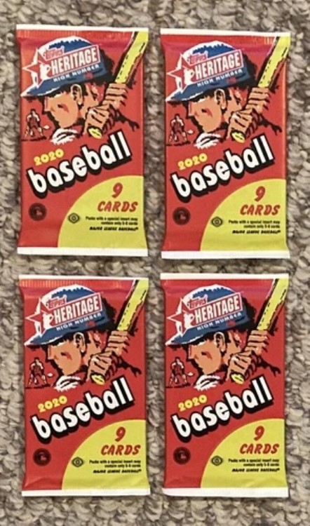 (4) 2020 Topps Baseball Heritage High Numbers シールド ホビーパック 9枚入り|トレーディングカード ラフテル