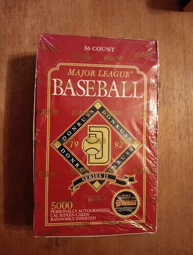 1992年 Donruss 野球用ボックス シリーズ2 工場未開封 36パック入りボックス｜トレーディングカード　ラフテル