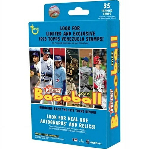 2022 Topps Heritage Baseball Hanger Box 35枚入りカード 1973年デザイン、未開封 MLBセット|トレーディングカード ラフテル