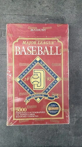 1992 ドンラス MLB ベースボール シリーズ 2 ホビーワックスボックス 工場未開封 36パック｜トレーディングカード　ラフテル