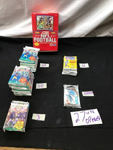 スコア シリーズ 1 & 2 フットボール 1990 パック NFL カード 工場未開封 27 パック|トレーディングカード ラフテル