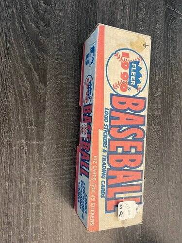 Fleer 1990 野球ロゴステッカー&トレーディングカード ファクトリーシールボックス 672枚+カード MT|トレーディングカード ラフテル