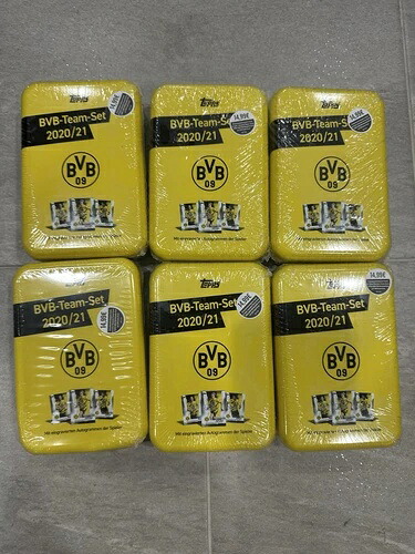 2020-21 Topps BVB ボルシア・ドルトムント チームセット 缶入り 工場未開封 ロット6個 エルリング|トレーディングカード ラフテル
