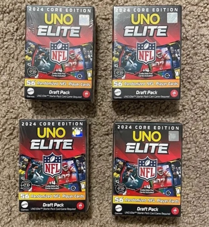2024 Uno Elite Core Edition NFL ドラフトパック 4パック入り 新品未開封｜トレーディングカード　ラフテル