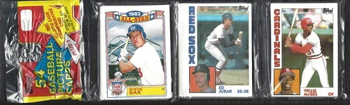 1984年 Topps 未開封 ヴィンテージ ベースボール ラックパック 54枚 バート・ブリレベン ウェイド・ボッグス｜トレーディングカード　ラフテル