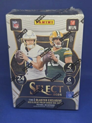 2024セレクトフットボールNFLブラスターボックス（手持ち）レッド＆ブループリズムショックシール付き｜トレーディングカード　ラフテル