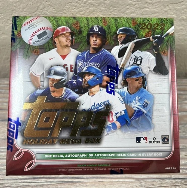 2022 Topps ホリデー メガボックス - 工場封印済み (レリックまたはオートグラフ 1 枚)｜トレーディングカード　ラフテル