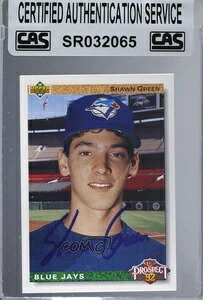 CAS認定 1992年 Upper Deck トッププロスペクト Shawn Green #55 シールドオート ルーキー RC|トレーディングカード ラフテル