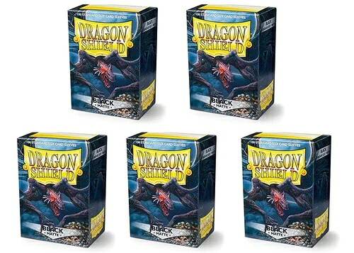 マットブラック 標準サイズ 100 枚入りカードスリーブ 5 パック バリューバンドル!｜トレーディングカード　ラフテル