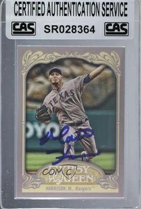 CAS認定 2012 Topps Gypsy Queen Matt Harrison #203 シール付きオート｜トレーディングカード　ラフテル