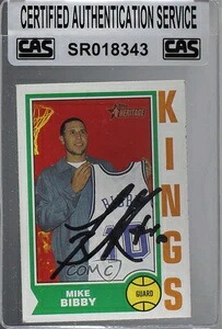CAS認定 2001-02 Topps Heritage Mike Bibby #54 シール付きオート|トレーディングカード ラフテル