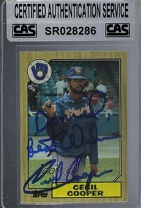 CAS認定 1987年 Topps Cecil Cooper #10 シールドオート｜トレーディングカード　ラフテル