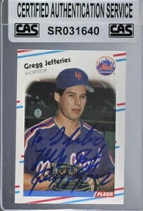 CAS認定 1988年式 Fleer Gregg Jefferies #137 シールドオート ルーキーRC｜トレーディングカード　ラフテル