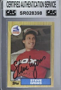 CAS認定 1987 Topps Steve Lyons #511 シール付きオート｜トレーディングカード　ラフテル