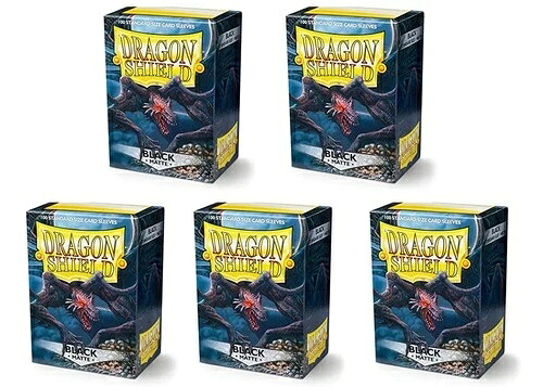 マットブラック 標準サイズ 100 枚入りカードスリーブ 5 パック バリューバンドル!｜トレーディングカード　ラフテル