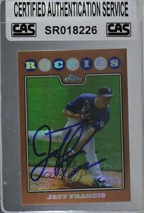 CAS認定 2008 Topps クローム銅屈折器 /599 ジェフ・フランシス #136 未開封｜トレーディングカード　ラフテル