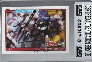 CAS認定 1991 Topps Ted Washington #60 シールドオート ルーキー RC｜トレーディングカード　ラフテル