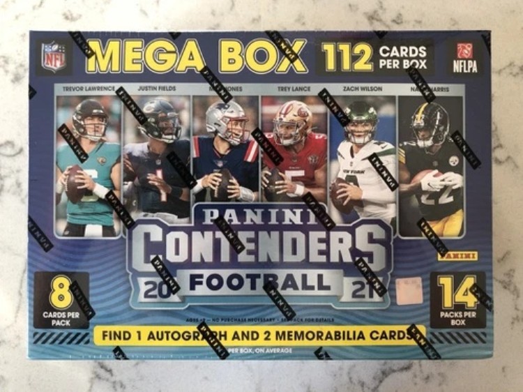 2021 パニーニ コンテンダーズ フットボール NFL メガボックス (カード112枚) オート1枚 & メモリー2枚 - 未開封｜トレーディングカード　ラフテル