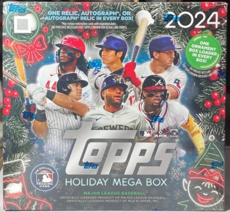 新品未開封 Topps 2024 ホリデー メガボックス 10パック 10カード/パック オーナメント ボックスローダー|トレーディングカード ラフテル