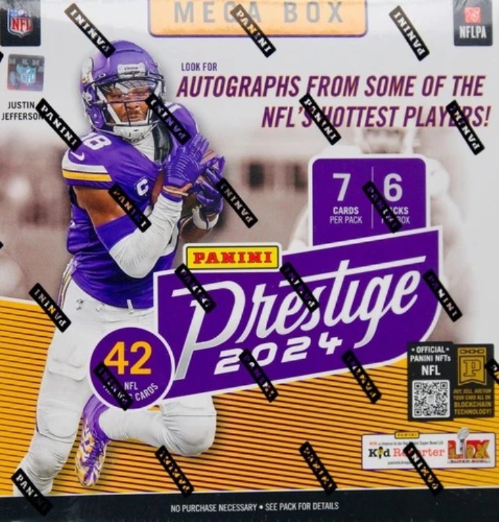 2024年 パニーニ プレステージ NFL フットボール トレーディングカード メガボックス 工場未開封｜トレーディングカード　ラフテル
