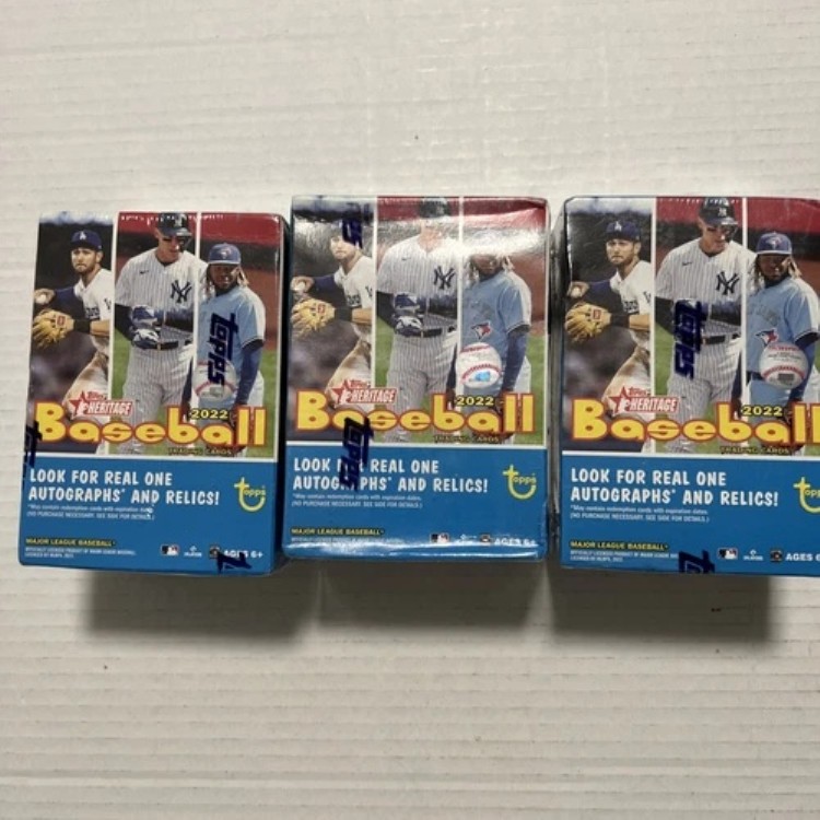 工場未開封 2022 Topps Heritage ベースボールカード 8パック ブラスターボックス 3枚｜トレーディングカード　ラフテル