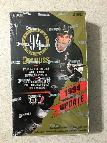 1994 Donruss アップデート シリーズ NHL ホッケー ボックス 36 パック、工場未開封。｜トレーディングカード　ラフテル