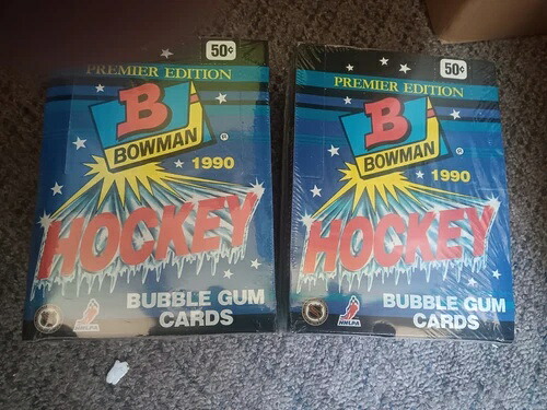 1990年 Bowman HOCKEY プレミアエディション 工場封印ワックスボックス 2箱｜トレーディングカード　ラフテル