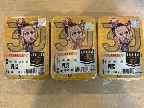 ステファン・カリー 2024 NBA LAB 缶 工場未開封 3パック 3個セット & ボーナスアイテム2個｜トレーディングカード　ラフテル