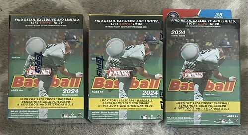 Topps Heritage 2024 トレーディングカード ブラスターボックス2個、ハンガーボックス1個 新品未開封｜トレーディングカード　ラフテル
