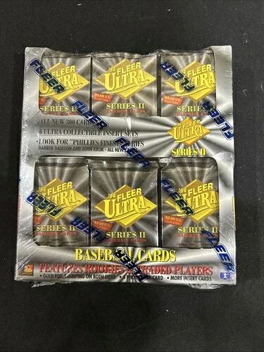 1994年 Fleer Ultra シリーズ 2 野球用ジャンボボックス 工場未開封 36パック｜トレーディングカード　ラフテル