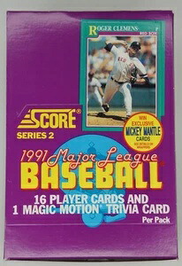 1991 スコア ベースボール ワックス ボックス、シリーズ 2、36 個の未開封パック、限定マントル カード!!|トレーディングカード ラフテル