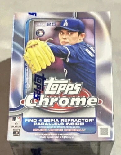 2025 Topps Chrome Baseball 工場未開封 ブラスターボックス 7パック x 2｜トレーディングカード　ラフテル