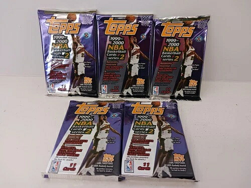 1999-2000 TOPPS NBA バスケットボール シリーズ 2 工場未開封 HOBBY 5 パック 1 パックあたり 11 枚｜トレーディングカード　ラフテル