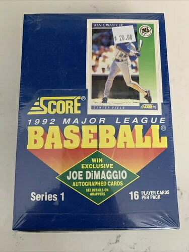 1992 SCORE MLB シリーズ1 ワックスボックス 未開封 (36) パック グリフィー & ディマジオ 直筆サイン｜トレーディングカード　ラフテル