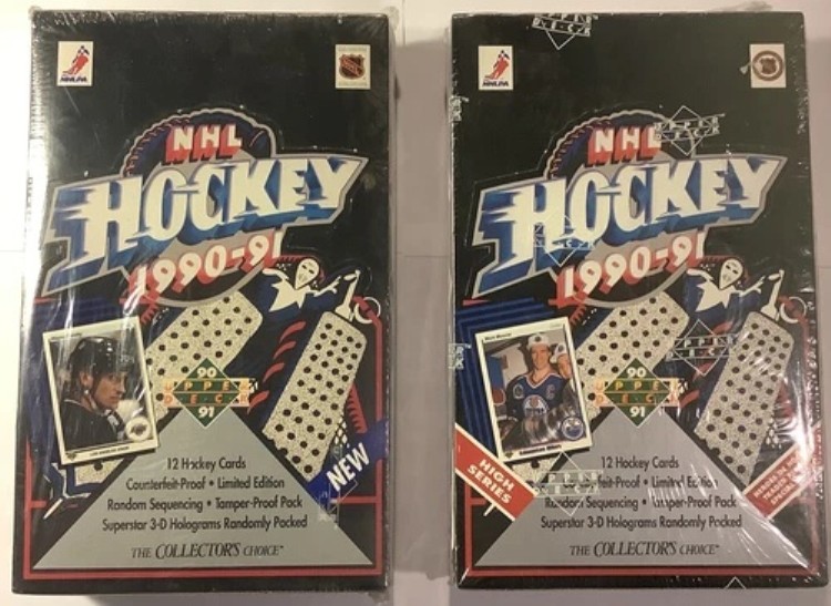 1990-91年アッパーデッキホッケーハイ＆ローシリーズ工場未開封ボックス2個セット｜トレーディングカード　ラフテル