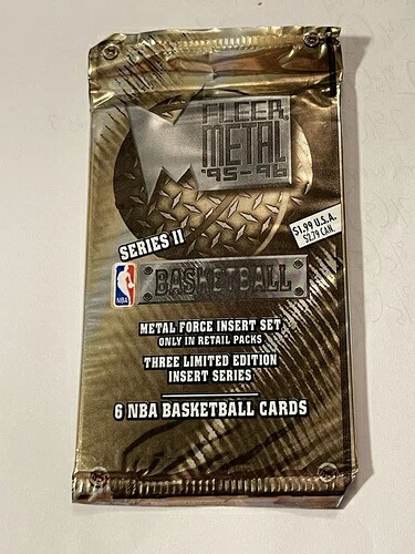 Fleer Metal 1995-1996 シリーズ2 リテール NBA バスケットボール シールド（レア）6枚パック｜トレーディングカード　ラフテル