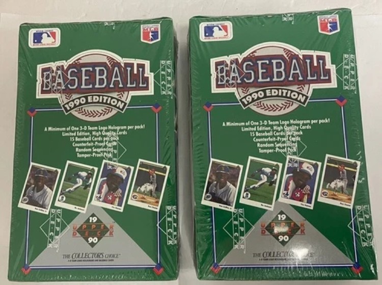 1990年 Upper Deck Low シリーズ1 ベースボールホビー 工場未開封 36パック 2箱セット｜トレーディングカード　ラフテル