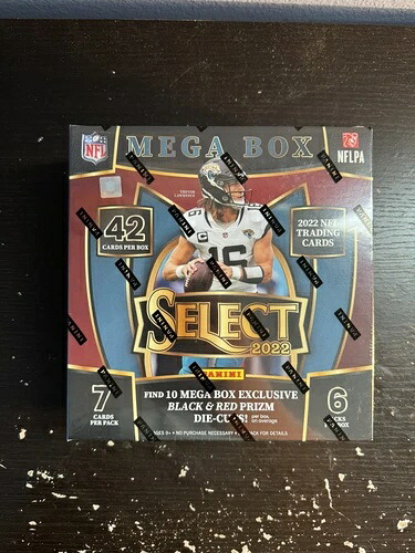 2022 Panini Select NFL フットボール メガボックス 新品未開封 ブラック＆レッド ダイカット PRIZM｜トレーディングカード　ラフテル