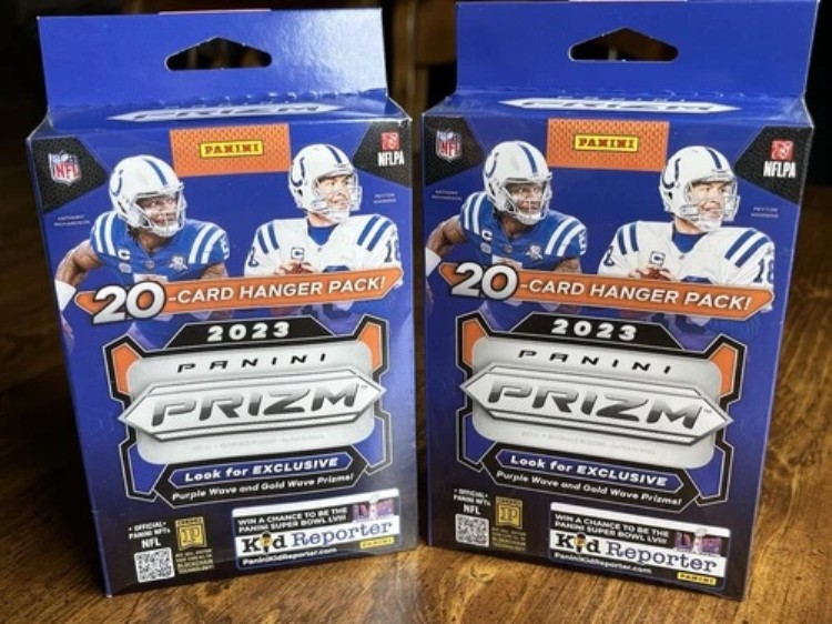 2023 プリズム フットボール - ハンガー (x2) 工場封印 限定ゴールド & パープルウェーブ|トレーディングカード ラフテル