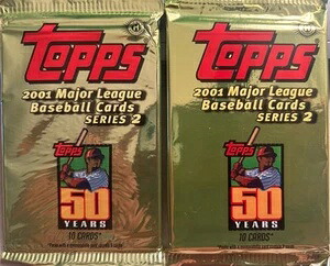 2001 Topps ベースボール シリーズ 2 未開封 2 ホビーパックス ハロフェイム RC ポスブル スティッキーカード｜トレーディングカード　ラフテル
