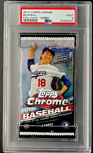 2016 Topps クローム ベースボール ホビー ホイル PSA 9 未開封 未開封パック｜トレーディングカード　ラフテル