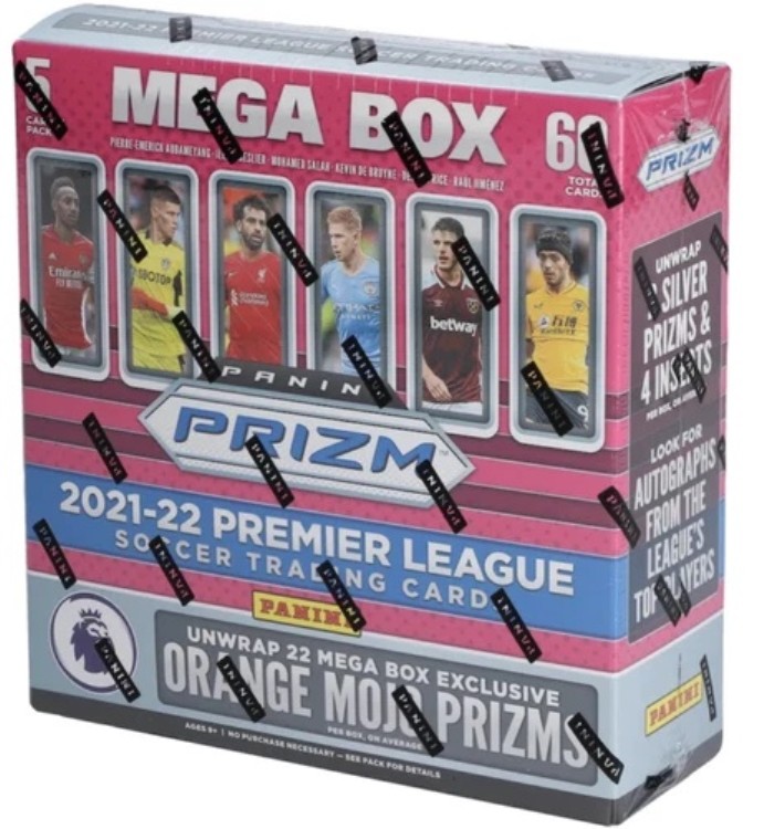 2021-22 パニーニ プリズム プレミアリーグ サッカー メガボックス 工場未開封｜トレーディングカード　ラフテル